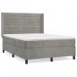 Preview: Boxspringbett mit Matratze Hellgrau 140x190 cm Samt