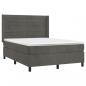 Preview: Boxspringbett mit Matratze Dunkelgrau 140x190 cm Samt