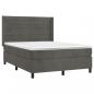 Preview: Boxspringbett mit Matratze Dunkelgrau 140x200 cm Samt