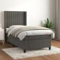 Preview: ARDEBO.de - Boxspringbett mit Matratze Dunkelgrau 80x200 cm Samt