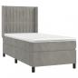 Preview: Boxspringbett mit Matratze Hellgrau 90x190 cm Samt