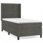 Preview: Boxspringbett mit Matratze Dunkelgrau 90x190 cm Samt