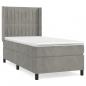 Preview: Boxspringbett mit Matratze Hellgrau 90x200 cm Samt