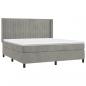 Preview: Boxspringbett mit Matratze Hellgrau 160x200 cm Samt