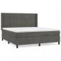 Preview: Boxspringbett mit Matratze Dunkelgrau 180x200 cm Samt