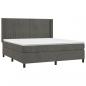 Preview: Boxspringbett mit Matratze Dunkelgrau 180x200 cm Samt