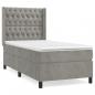 Preview: Boxspringbett mit Matratze Hellgrau 90x190 cm Samt