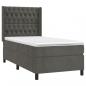 Preview: Boxspringbett mit Matratze Dunkelgrau 90x190 cm Samt