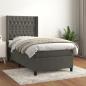 Preview: ARDEBO.de - Boxspringbett mit Matratze Dunkelgrau 100x200 cm Samt