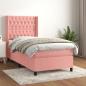 Preview: ARDEBO.de - Boxspringbett mit Matratze Rosa 100x200 cm Samt