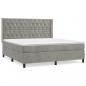 Preview: Boxspringbett mit Matratze Hellgrau 160x200 cm Samt