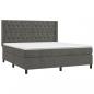 Preview: Boxspringbett mit Matratze Dunkelgrau 160x200 cm Samt