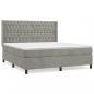 Preview: Boxspringbett mit Matratze Hellgrau 180x200 cm Samt