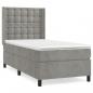 Preview: Boxspringbett mit Matratze Hellgrau 90x190 cm Samt