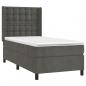 Preview: Boxspringbett mit Matratze Dunkelgrau 90x190 cm Samt