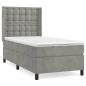 Preview: Boxspringbett mit Matratze Hellgrau 90x200 cm Samt