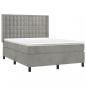 Preview: Boxspringbett mit Matratze Hellgrau 140x190 cm Samt