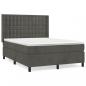 Preview: Boxspringbett mit Matratze Dunkelgrau 140x200 cm Samt