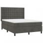 Preview: Boxspringbett mit Matratze Dunkelgrau 140x200 cm Samt