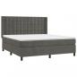 Preview: Boxspringbett mit Matratze Dunkelgrau 160x200 cm Samt