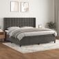 Preview: ARDEBO.de - Boxspringbett mit Matratze Dunkelgrau 200x200 cm Samt