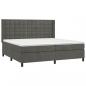 Preview: Boxspringbett mit Matratze Dunkelgrau 200x200 cm Samt