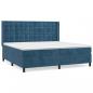 Preview: Boxspringbett mit Matratze Dunkelblau 200x200 cm Samt