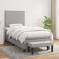 Preview: ARDEBO.de - Boxspringbett mit Matratze Hellgrau 80x200 cm Stoff