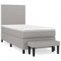 Preview: Boxspringbett mit Matratze Hellgrau 90x190 cm Stoff