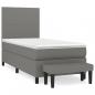 Preview: Boxspringbett mit Matratze Dunkelgrau 90x190 cm Stoff