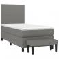 Preview: Boxspringbett mit Matratze Dunkelgrau 90x200 cm Stoff