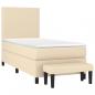 Preview: Boxspringbett mit Matratze Creme 90x200 cm Stoff