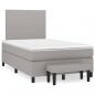 Preview: Boxspringbett mit Matratze Hellgrau 120x200 cm Stoff