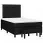 Preview: Boxspringbett mit Matratze Schwarz 120x200 cm Stoff