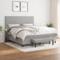 Preview: ARDEBO.de - Boxspringbett mit Matratze Hellgrau 160x200 cm Stoff