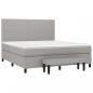 Preview: Boxspringbett mit Matratze Hellgrau 180x200 cm Stoff