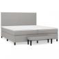 Preview: Boxspringbett mit Matratze Hellgrau 200x200 cm Stoff