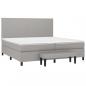 Preview: Boxspringbett mit Matratze Hellgrau 200x200 cm Stoff