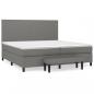 Preview: Boxspringbett mit Matratze Dunkelgrau 200x200 cm Stoff