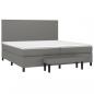 Preview: Boxspringbett mit Matratze Dunkelgrau 200x200 cm Stoff