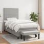 Preview: ARDEBO.de - Boxspringbett mit Matratze Hellgrau 100x200 cm Stoff