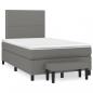 Preview: Boxspringbett mit Matratze Dunkelgrau 120x200 cm Stoff