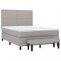 Preview: Boxspringbett mit Matratze Hellgrau 140x200 cm Stoff