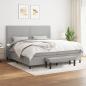 Preview: ARDEBO.de - Boxspringbett mit Matratze Hellgrau 200x200 cm Stoff