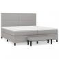 Preview: Boxspringbett mit Matratze Hellgrau 200x200 cm Stoff