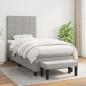 Preview: ARDEBO.de - Boxspringbett mit Matratze Hellgrau 80x200 cm Stoff