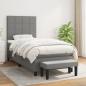 Preview: ARDEBO.de - Boxspringbett mit Matratze Dunkelgrau 80x200 cm Stoff