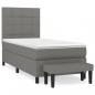 Preview: Boxspringbett mit Matratze Dunkelgrau 80x200 cm Stoff