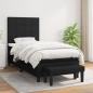 Preview: ARDEBO.de - Boxspringbett mit Matratze Schwarz 80x200 cm Stoff