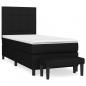 Preview: Boxspringbett mit Matratze Schwarz 80x200 cm Stoff